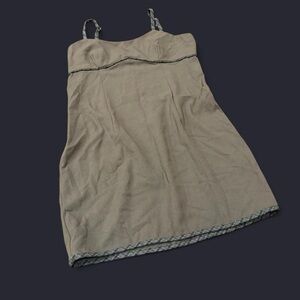 Muse Beige Chemise Slip with Contrast Trim